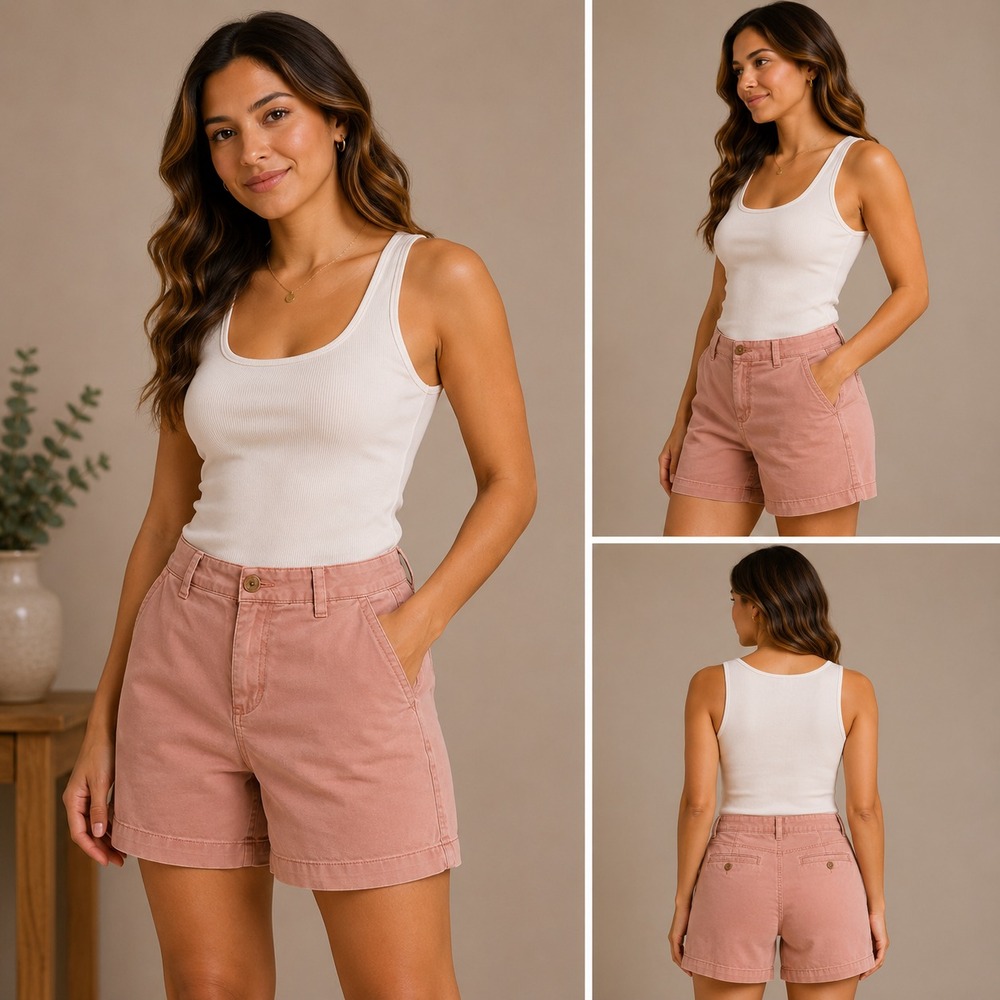 Gap Girlfriend Shorts Womens 12 Pink Excellent Stretch Cotton Chino Mid Rise